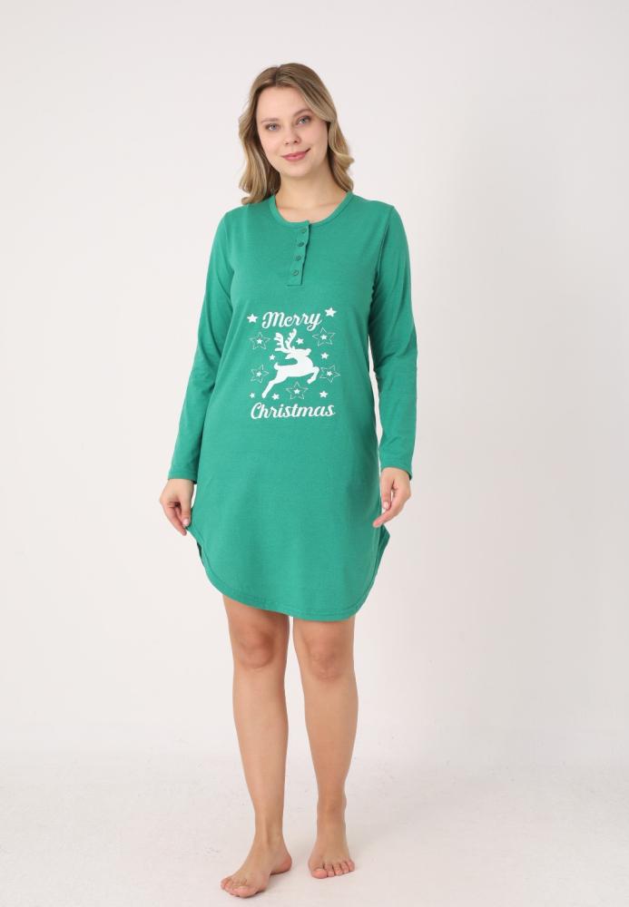 Camasa de noapte Craciun,Imprimeu Ren,En-gros